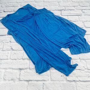 LOGO BY LORI GOLDSTEIN Sleeveless Cardigan Vest Small Blue Knit Stretch